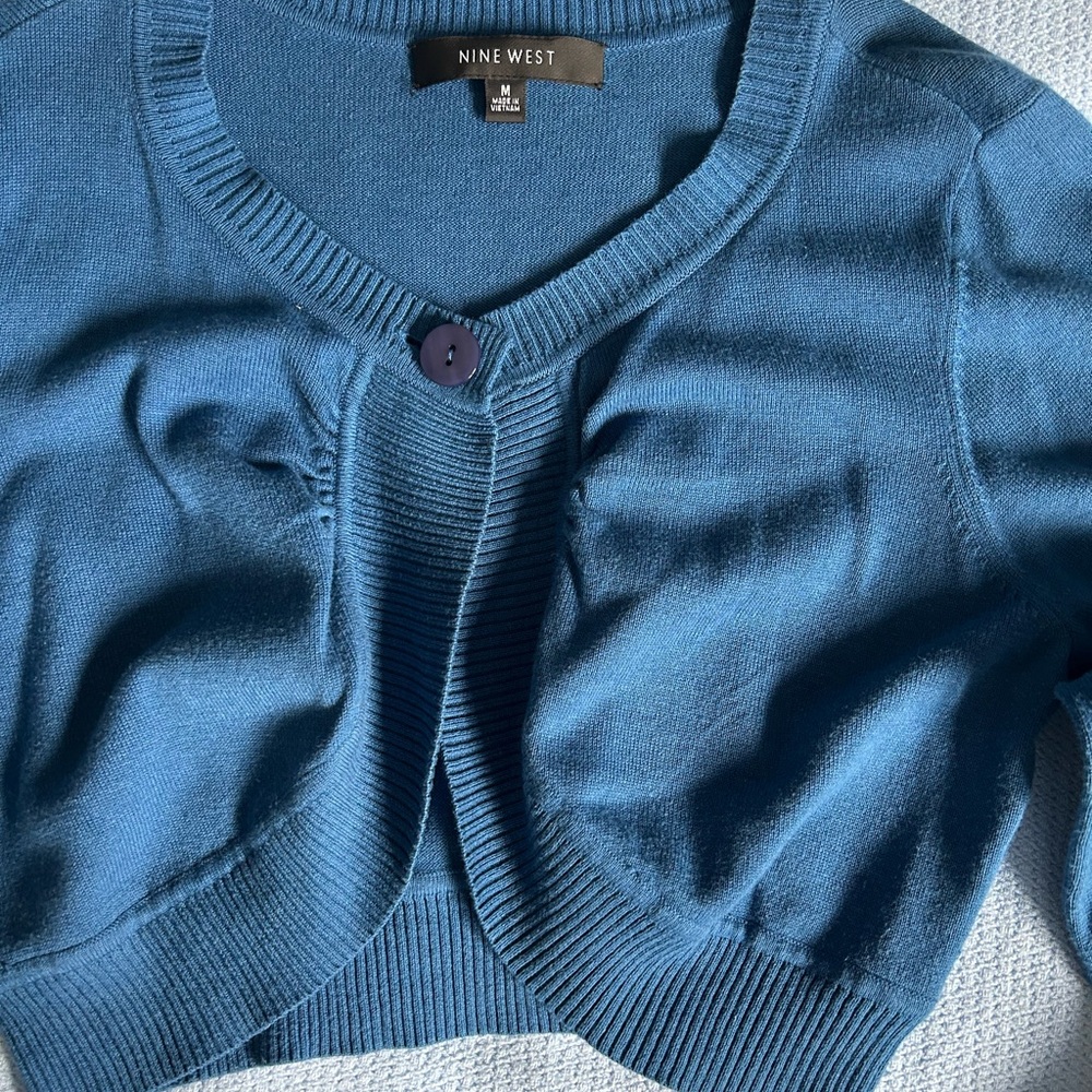 Nine West Blue Cropped Women's Sweater